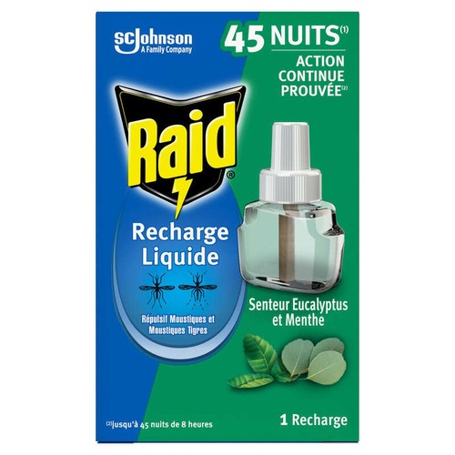 Raid Recharge Liquide Répulsif Moustiques & Moustiques Tigres *1