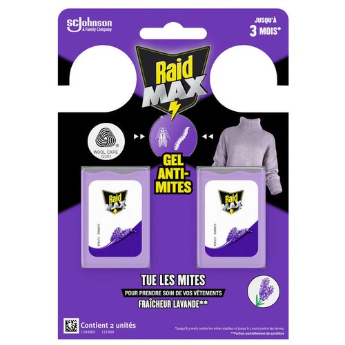 Raid Max Antimites Gel senteur Lavande x2