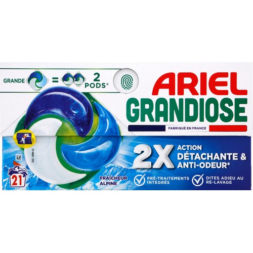 Ariel Grandiose Pods  Fraicheur Alpine *21 Lavages 762g