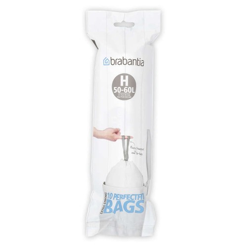 Brabantia Sacs Poubelle PerfectFit H blanc, 10x50-60L