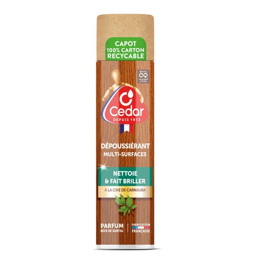 O'Cedar Aérosol Dépoussiérant Multi-Surfaces Parfum Bois de Santal 300ml