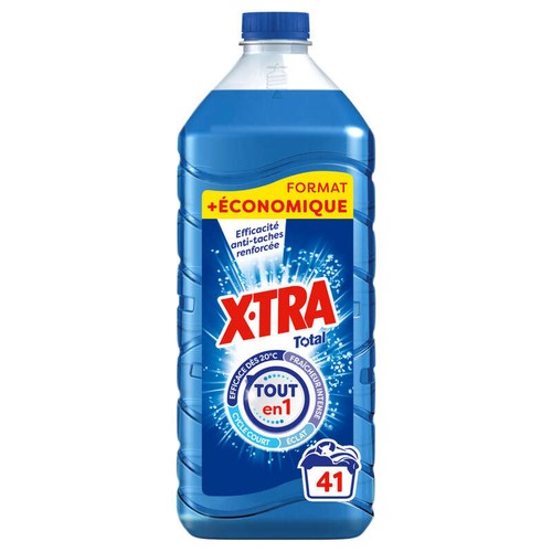 X-Tra Lessive Liquide Total Blanc Et Couleur Ecopack 41 Lavages 1,845L