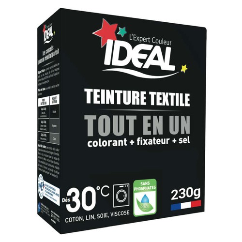 Idéal Teinture Textile Tout en Un Noir 230g