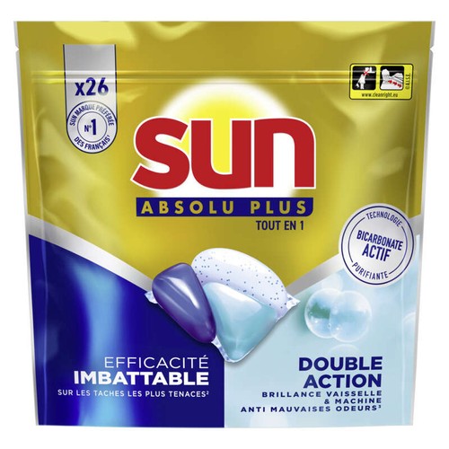 Sun Absolu Plus Capsules Lave-Vaisselle Tout en 1 x26