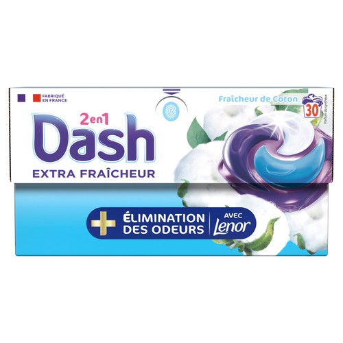 DASH Pods 2en1 Extra Fraîcheur Coton 30 Lavages