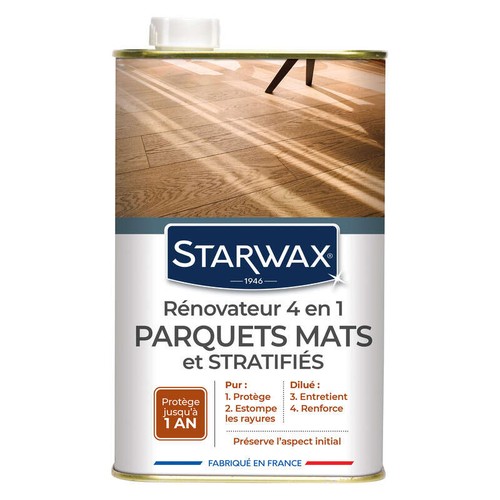 Starwax Rénovateur 4 en 1 Parquets Mats et Stratifiés 1,032L