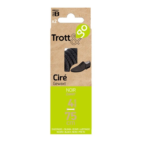 La Brosse Et Dupont Lacet Cires Noir 75cm 2 Paires