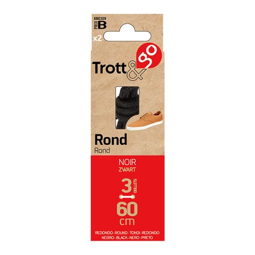La Brosse Et Dupont Lacets Rods Noirs 60cm - 2 Paires