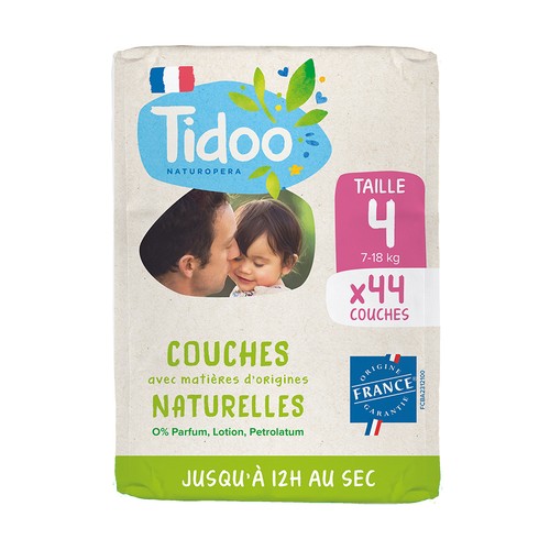 [Para] [Par Naturalia] Tidoo Couches avec Matières Naturelles T4 (7-18kg) x44