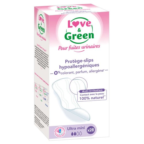 [Para] Love and Green Protège-slips pour Fuites Urinaires Ultra-Mini x28