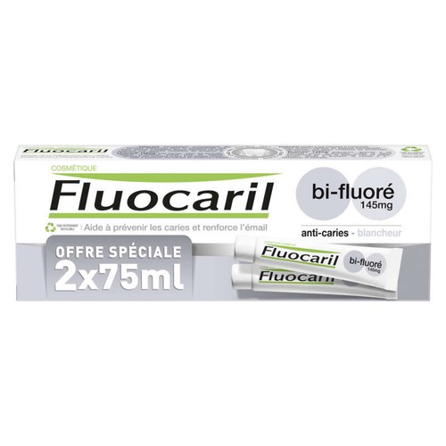 [Para] Fluocaril Dentifrice Blancheur Bi-Fluoré 145mg Lot 2x75ml