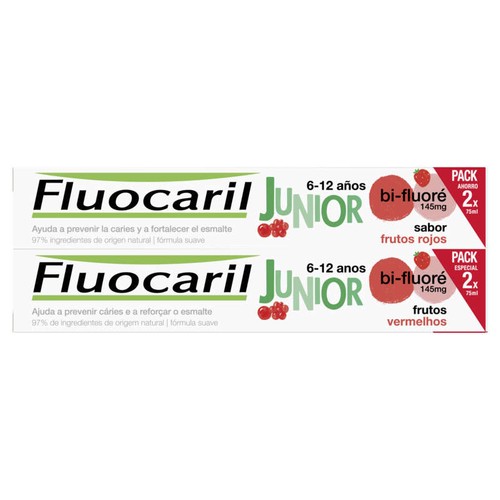 [Para] Fluocaril Dentifrice Junior 6-12 ans Fruits Rouges Lot 2x75ml