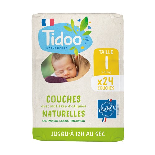 [Para] [Par Naturalia] Tidoo Couches avec Matières Naturelles T.1 (2-5kg) x24