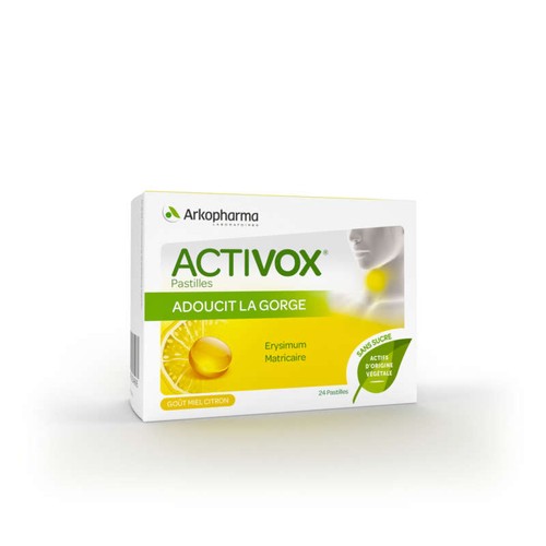 [Para] Activox Adoucit La Gorge Miel, Citron, 24 pastilles