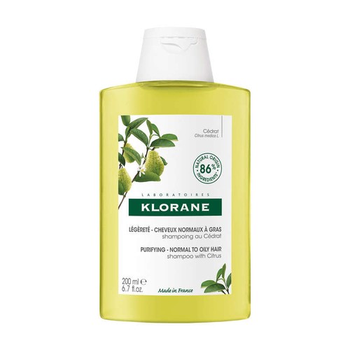 [Para] Klorane Shampoing Légèreté Assainissant à la Pulpe de Cédrat Cheveux Normaux Régraissant Vite 200ml