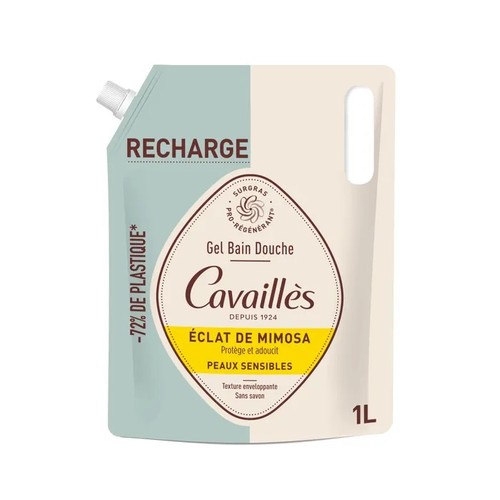 [Para] Cavaillès Gel Bain Douche Peaux Sensibles Éclat de Mimosa Éco-Recharge 1L