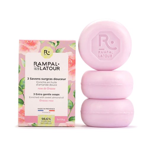 [Para] Rampal Latour Savons Surgras Douceur Rose de Grasse 3x125g