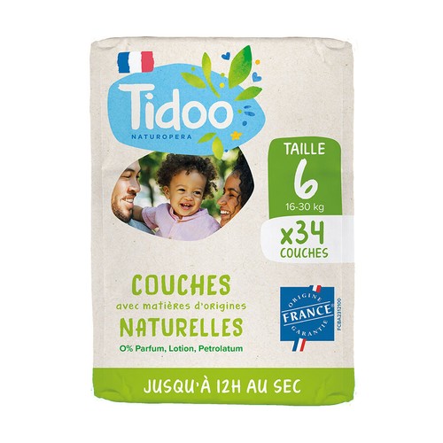 [Para] [Par Naturalia] Tidoo Couches avec Matières Naturelles T6 (16-30kg) x34