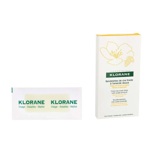 [Para] Klorane Dépilatoire Bandelettes de cire froide à l'Amande douce Visage et zones sensibles