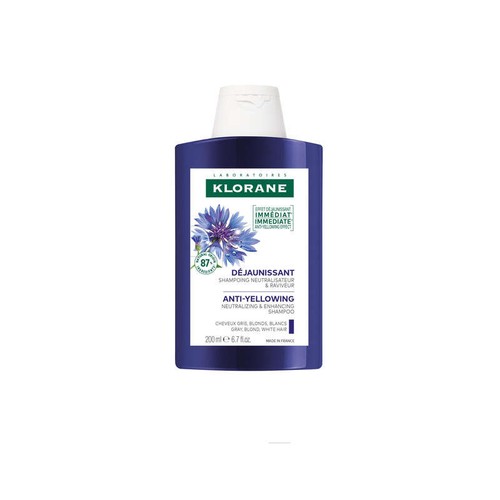 [Para] Klorane Shampoing à la Centaurée Déjaunissant Cheveux Gris & Blonds Shampoing Bio 200ml