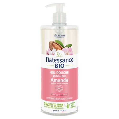 [Para] Natessance Gel Douche Relaxant Amande Adoucissante sans Sulfates Bio 1L