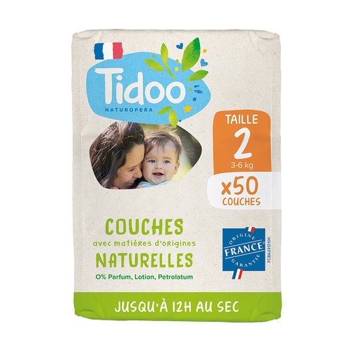 [Para] [Par Naturalia] Tidoo Couches avec Matières Naturelles T.2 (3-6kg) x50
