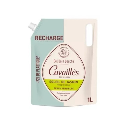 [Para] Cavaillès Gel Bain Douche Peaux Sensibles Soleil de Jasmin Écorecharge 1L