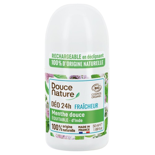 [Para] Douce Nature Déodorant à Bille Rechargeable Menthe Douce d'Inde Equitable 50ml