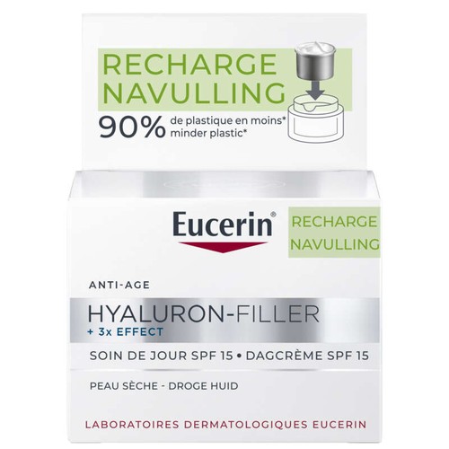 [Para] Eucerin Hyaluron-Filler + 3x Effect Soin de Jour SPF15 Peau Sèche Recharge 50ml