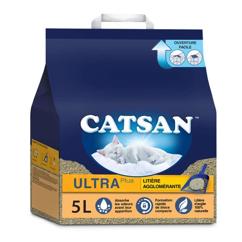Catsan Litière Minérale Agglomérante Pour Chat 5L