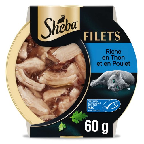 Sheba Filets Au Poulet Et Au Thon Msc Pour Chat Adulte 60g