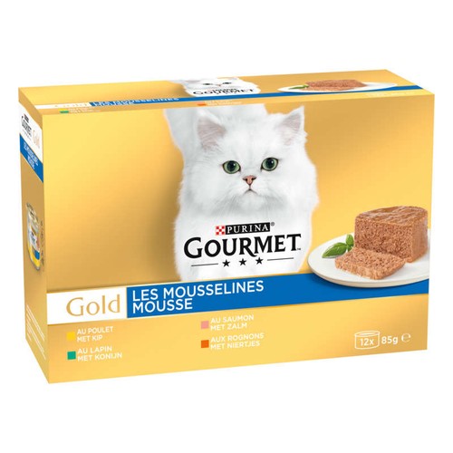 Purina Gourmet Gold Les Mousselines Mousses pour Chat 12x85g