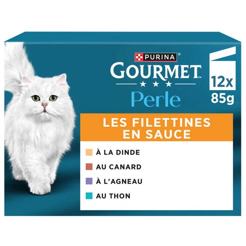 Purina Gourmet Perle Les Filettines en Sauce Pâtée pour Chat 12x85g
