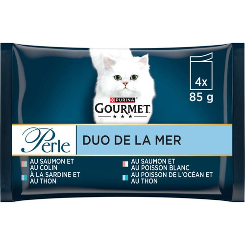 Purina Gourmet Perle Pâtée Pour Chat Duo De La Mer 4x85g