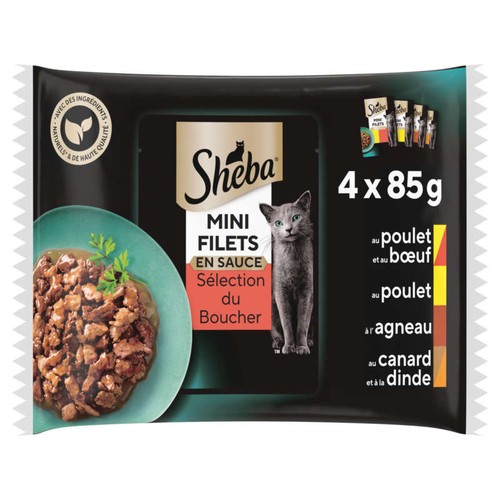 Sheba Mini Filets Pâté Pour Chat 4x85g
