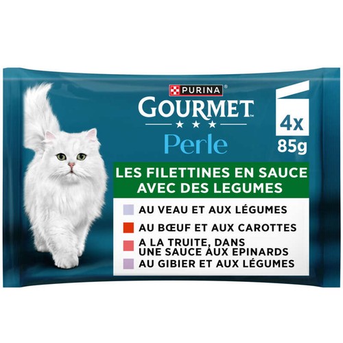 Purina Gourmet Perle Les Filettines Avec des légumes 4x85g