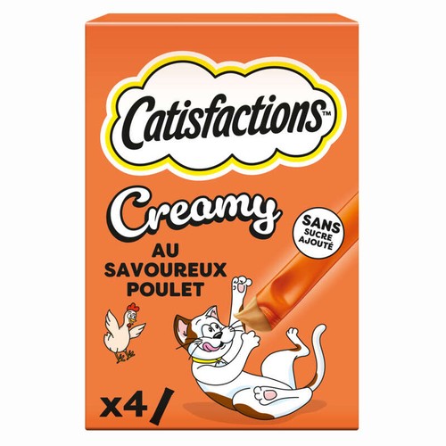 Catisfactions Creamy Friandises au poulet pour chats 4x10g