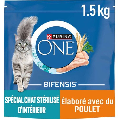 Purina One Croquettes Chat Stérilisé D'Intérieur Au Poulet 1,5kg