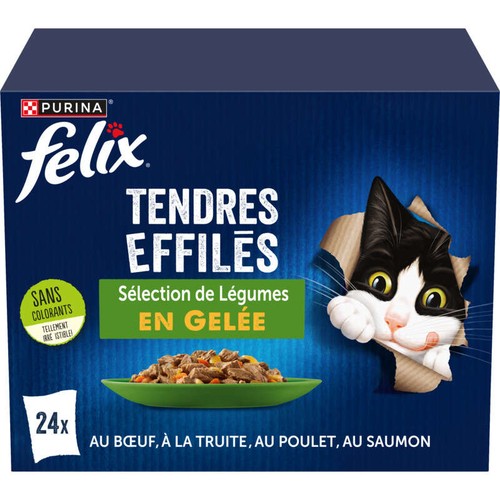 Purina Felix Tendres Effilés En Gelée Viandes, Poissons Et Légumes 24x85g