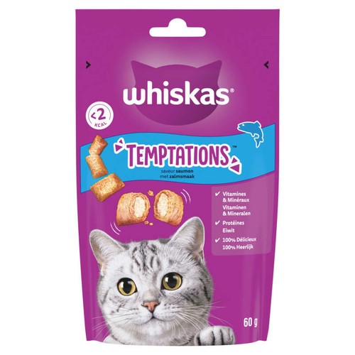 Whiskas Temptations friandises saveur saumon 60g - chat adulte