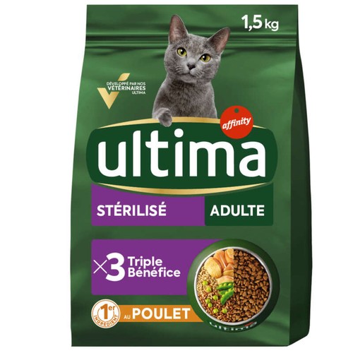 Ultima Croquettes Au Poulet & Orge Pour Chat Stérilisé Adulte 1,5Kg