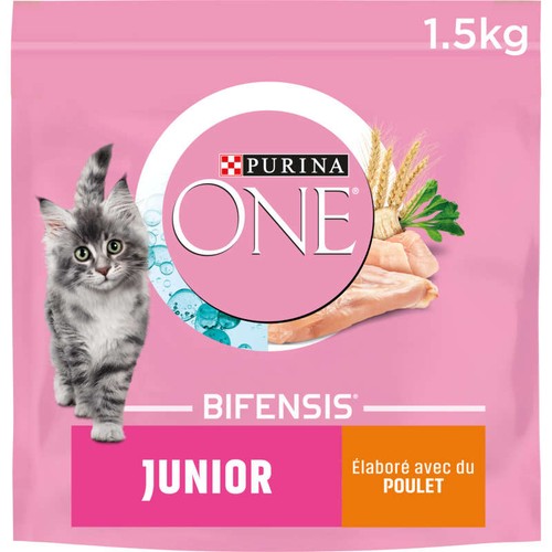 Purina One Croquettes Chat Junior Au Poulet Et Céréales 1,5kg