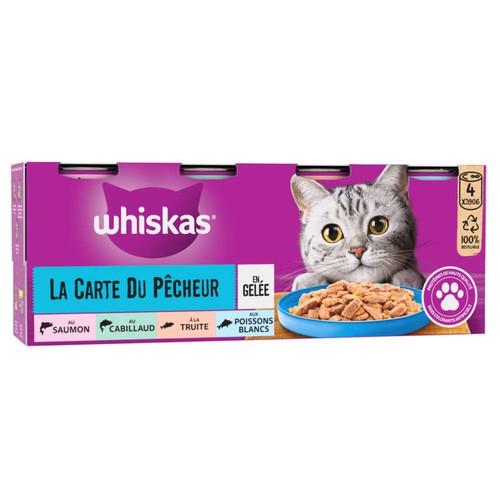 Whiskas  Whisk.En Gelée Poissons 4x390g