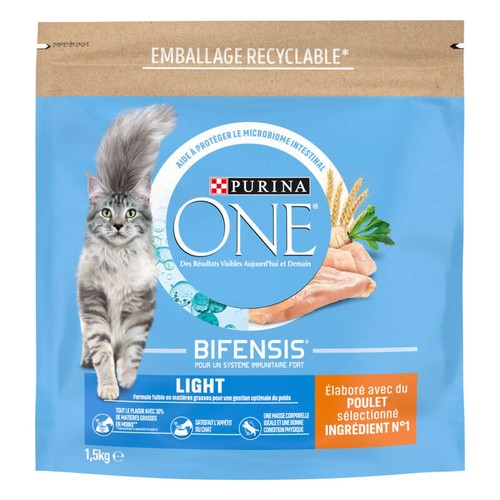 Purina One Light Croquettes pour Chat au Poulet et au Blé 1,5kg