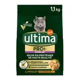 Ultima Croquettes Chat Stérilisé Pro+ Adulte Poulet - 1,1kg