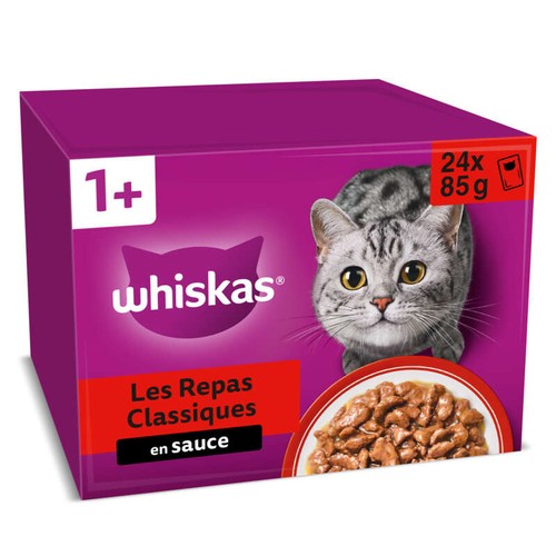Whiskas Sachets fraîcheur Classiques en sauce pour chat adulte 24x85g