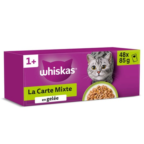 Whiskas Sachets fraîcheur la carte mixte en gelée pour chat adulte 48x85g