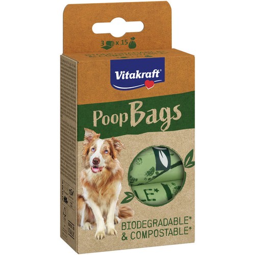 Vitakraft Sacs Biodégradables Pour Chien 3x15 sacs