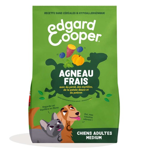 Edgard & Cooper Croquettes Naturelles  Agneau Frais Sans Céréales pour Chien Adulte - 1kg