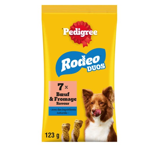 Pedigree Rodeo Duos Friandises au bœuf et fromage pour chien 123g